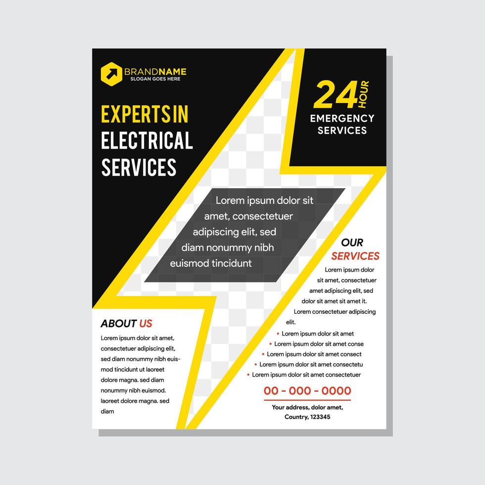Alternative energy brochure layout. Eco energy. Flyer, booklet, leaflet print design with thunder illustrations. Power generation. page layouts for magazine, annual report, advertising posters vector