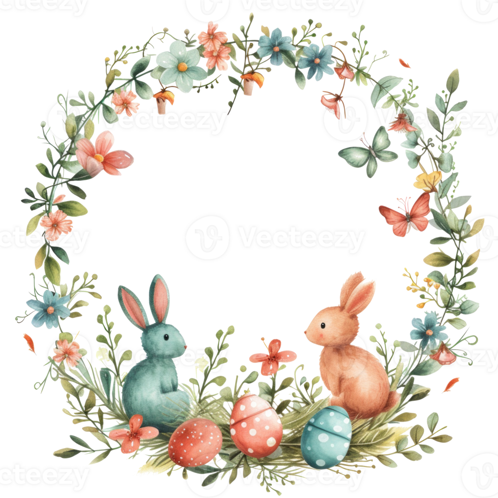 Watercolor easter bunny clipart png