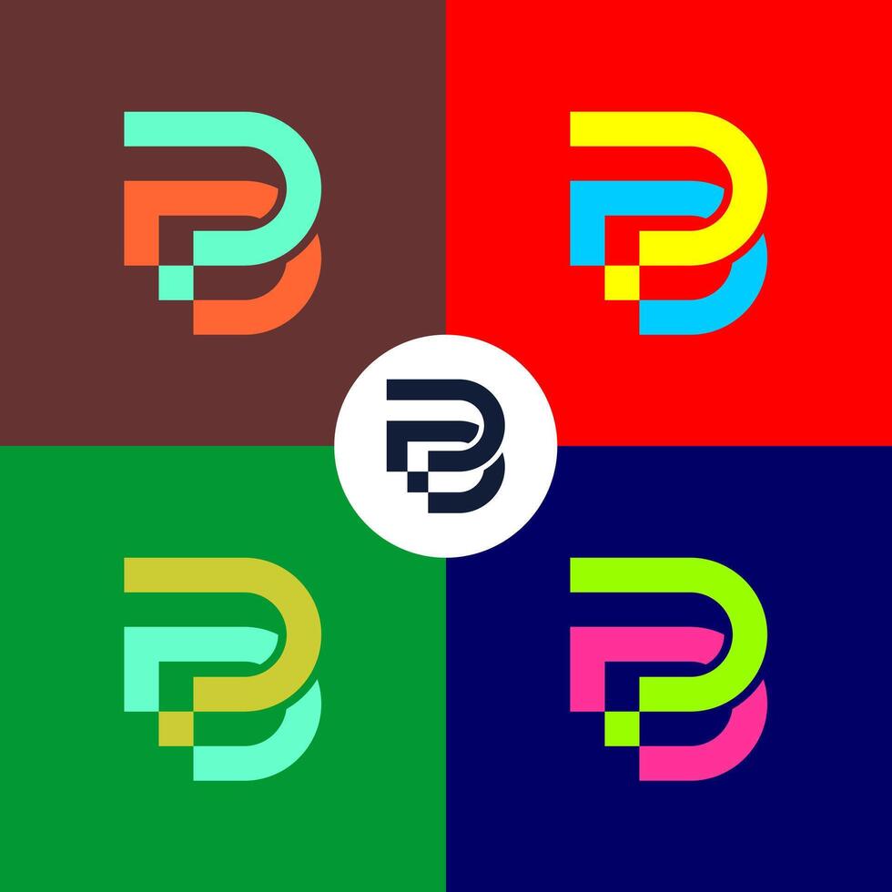 Modern DP or PD logo. Suitable for property business logo. vector