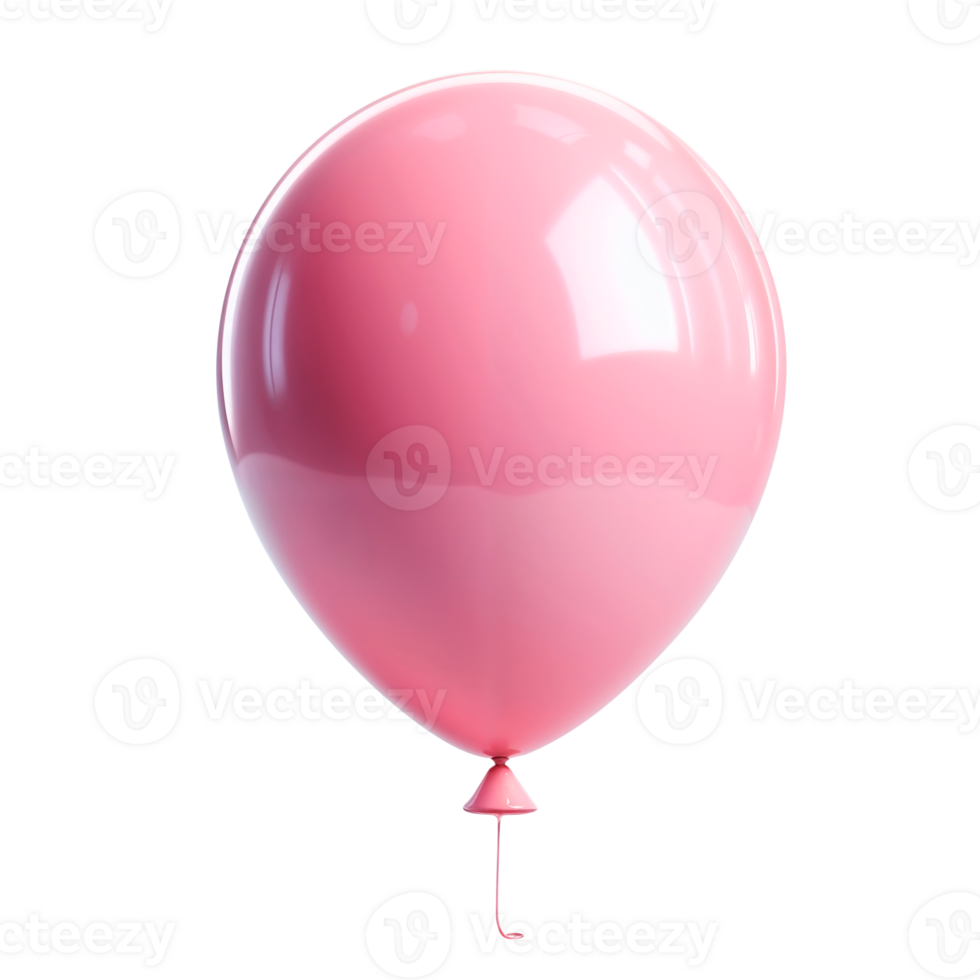Pink balloon floating isolated on transparent background, perfect for festive occasions and design projects png