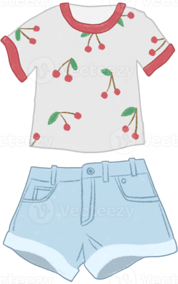 t-shirt and shorts clipart png