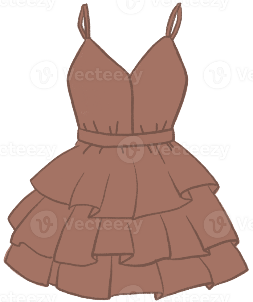 brown kangkang dress clipart png
