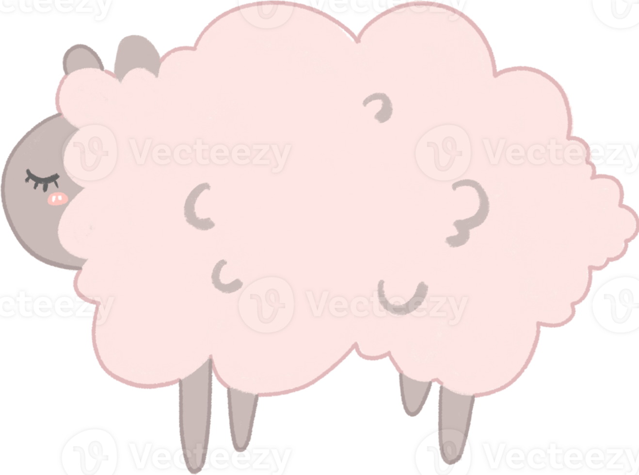 pink sheep clipart png