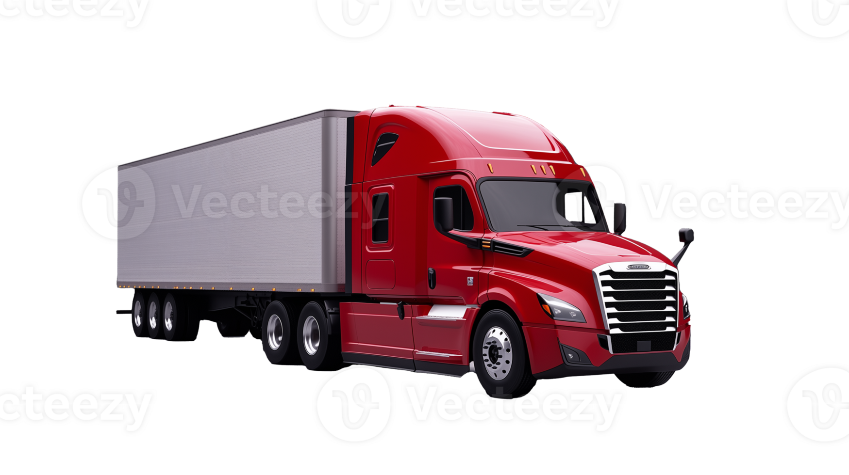 Red Freight Truck with Transparent Background for Transport and Logistics png