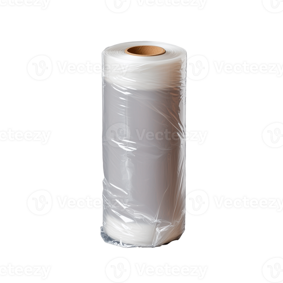 Clear Plastic Wrap Roll on Transparent Background for Food Preservation png