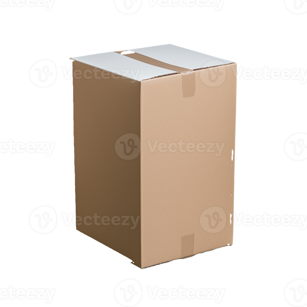 Cardboard box with white lid on transparent background png