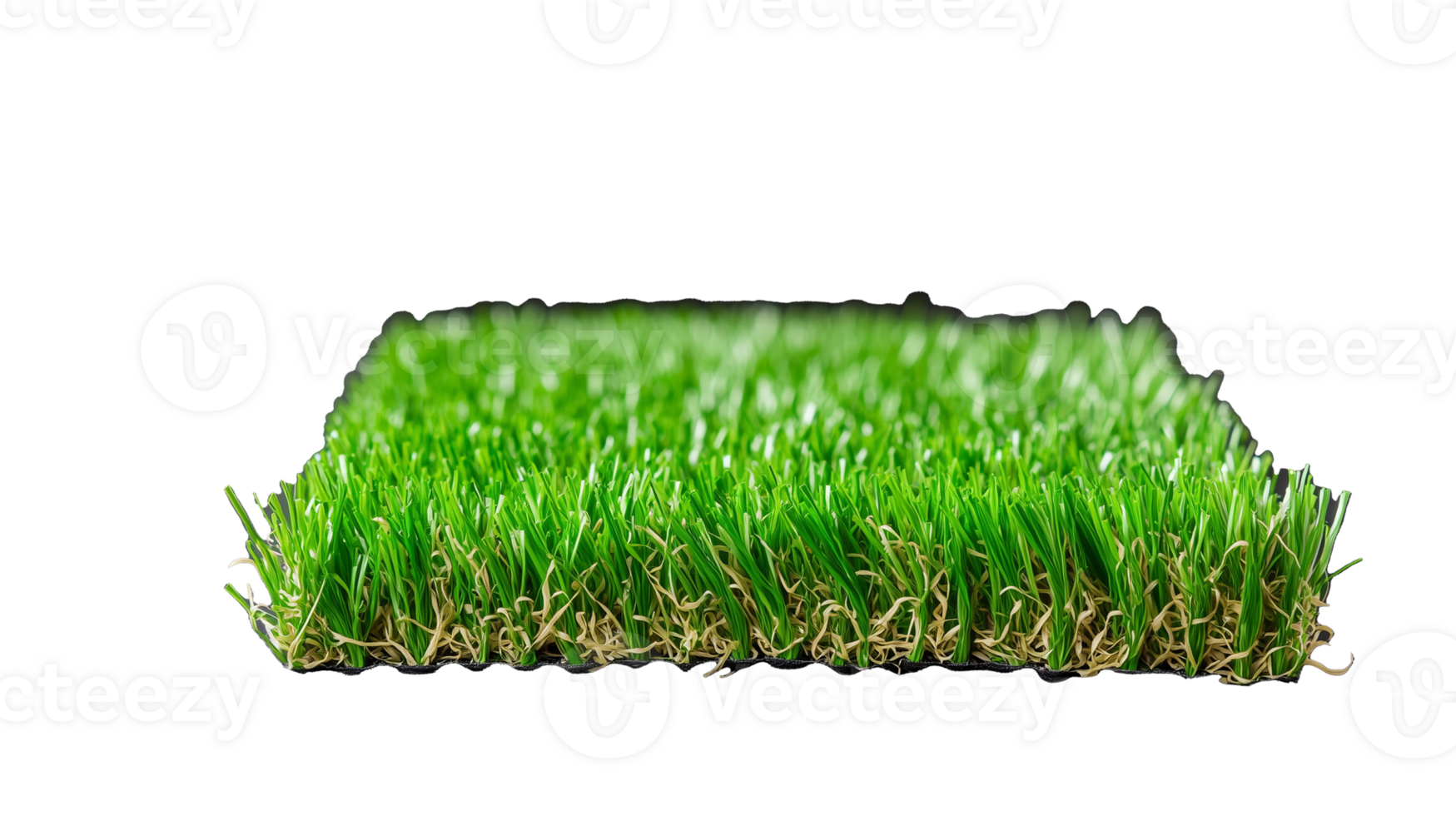 Artificial grass mat with realistic texture on transparent background png