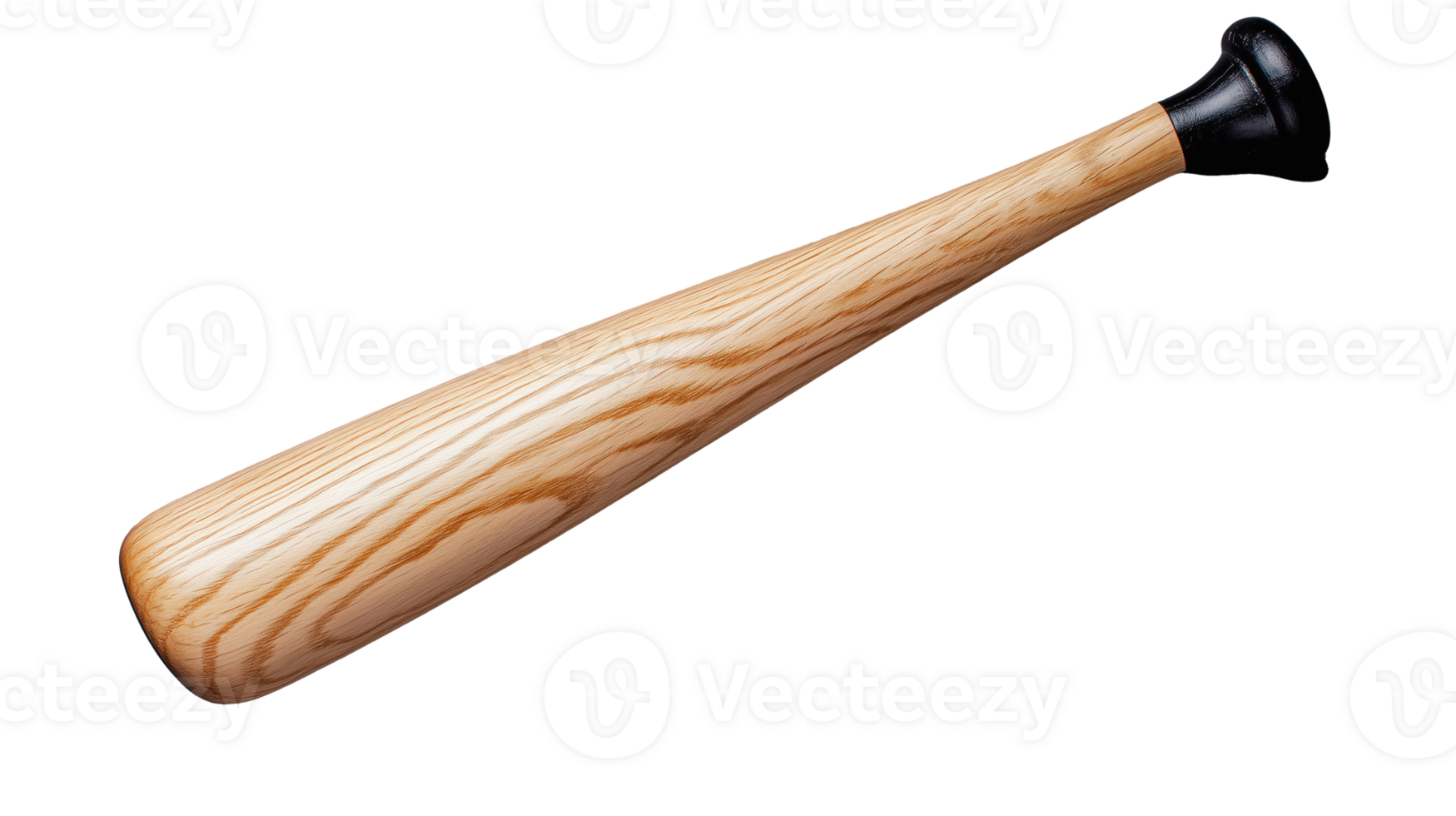 Wooden baseball bat with detailed grain on transparent background png