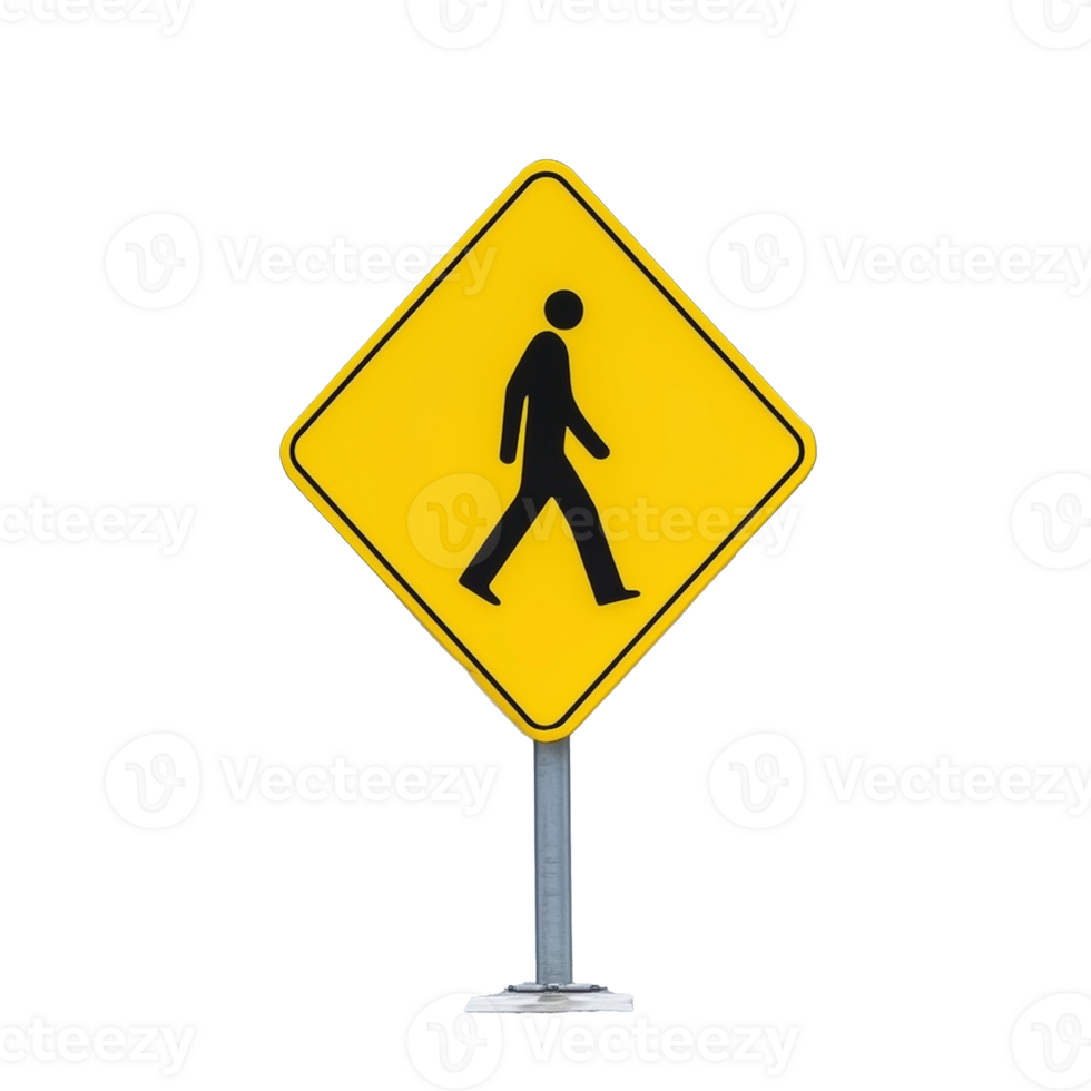 Walking Pedestrian Sign Icon with Transparent Background for Safety Graphics png
