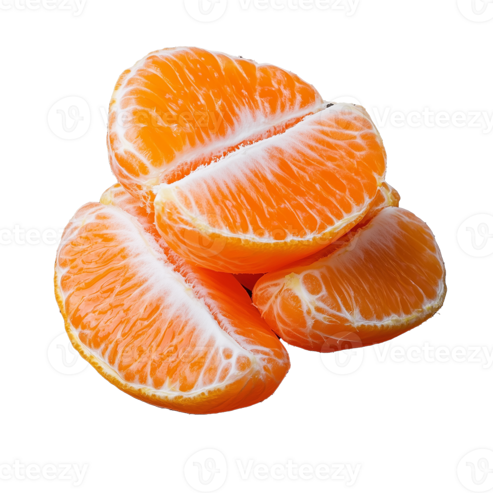 Fresh orange segments arranged on a transparent background for vibrant visuals png