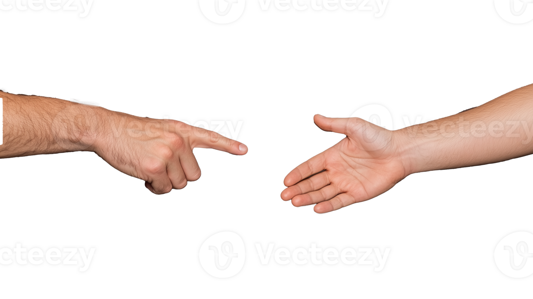 Hands Reaching Out for Connection on Transparent Background png
