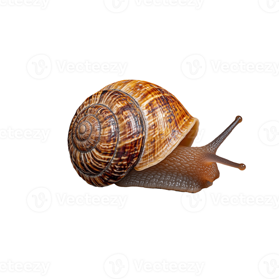 Snail with Spiral Shell on Transparent Background png