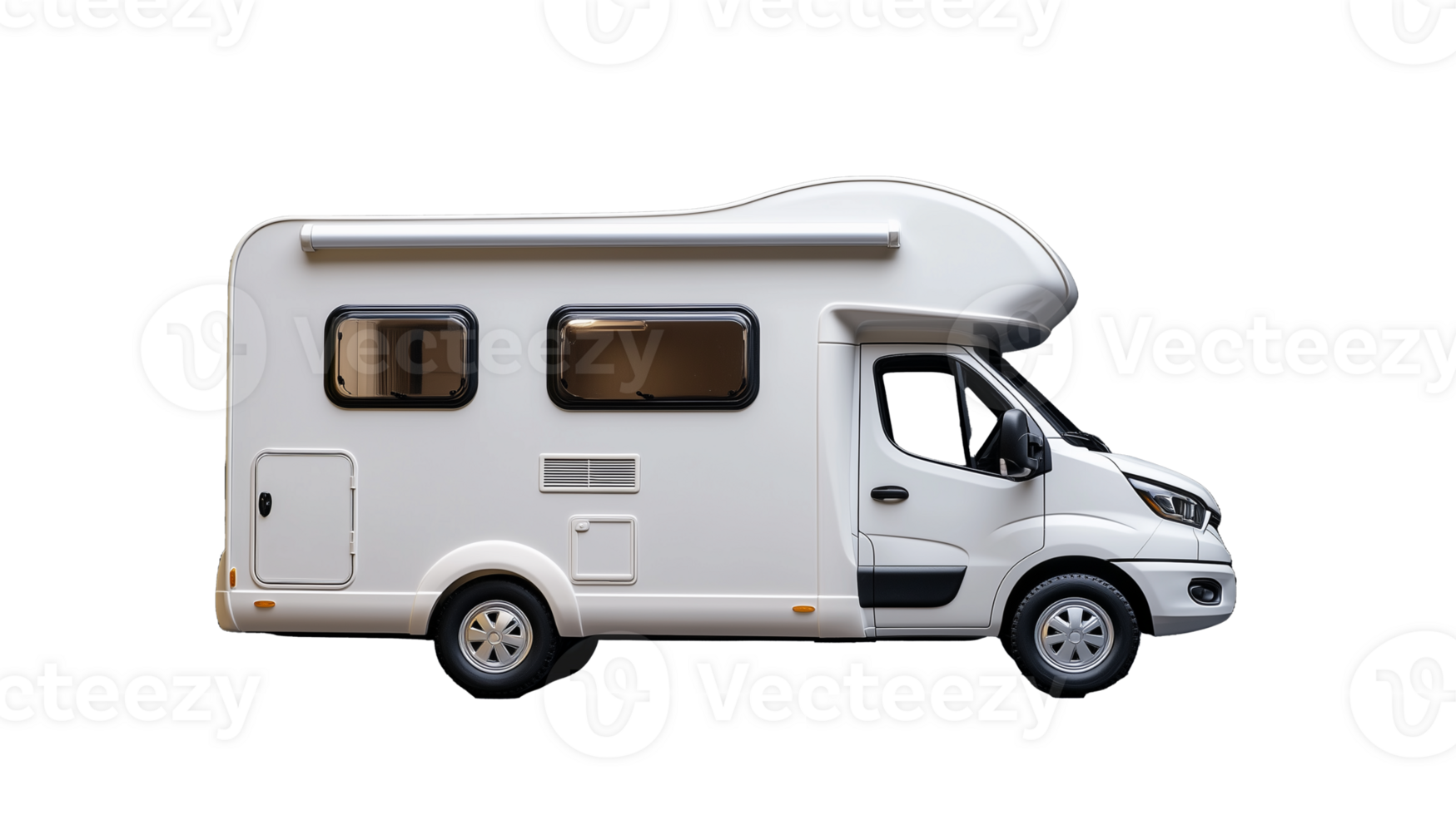 White Camper Van on Transparent Background for Travel and Adventure png