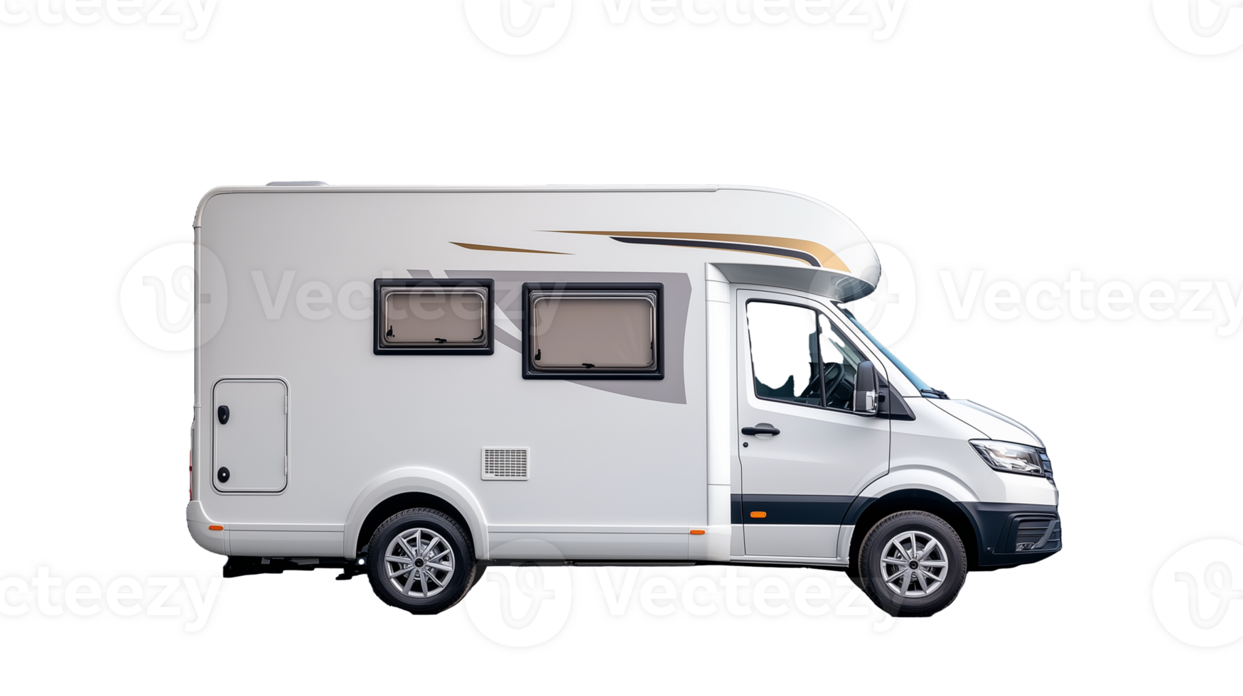 White Camper Van on Transparent Background for Travel and Adventure png