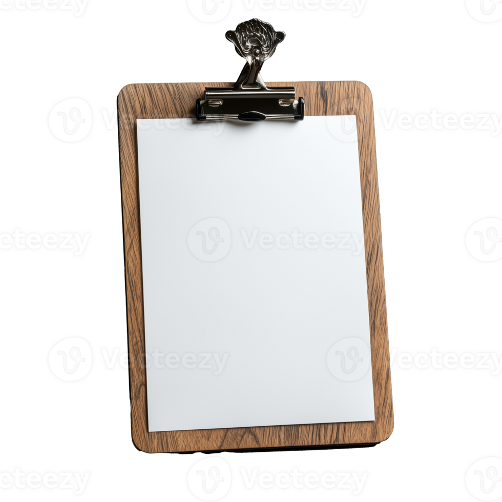 Clipboard with blank sheet on transparent background for versatile design use png