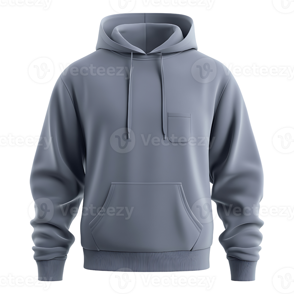 A blue hoodie with a pocket on the front png