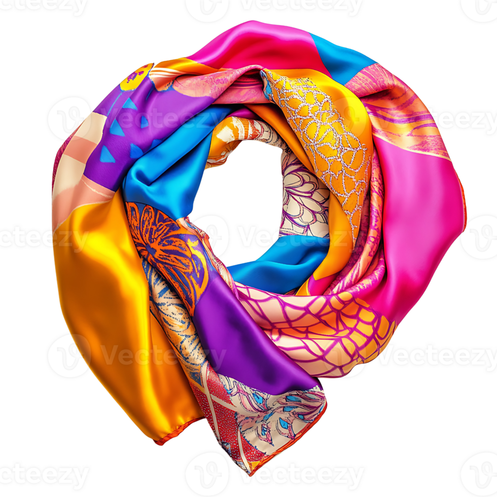 A colorful scarf with a pattern on it png
