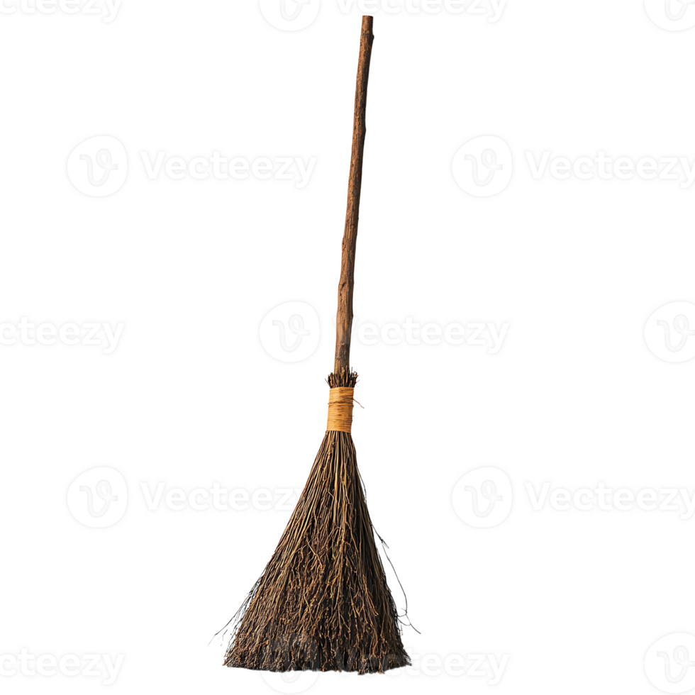 A broom with a wooden handle and a long handle png