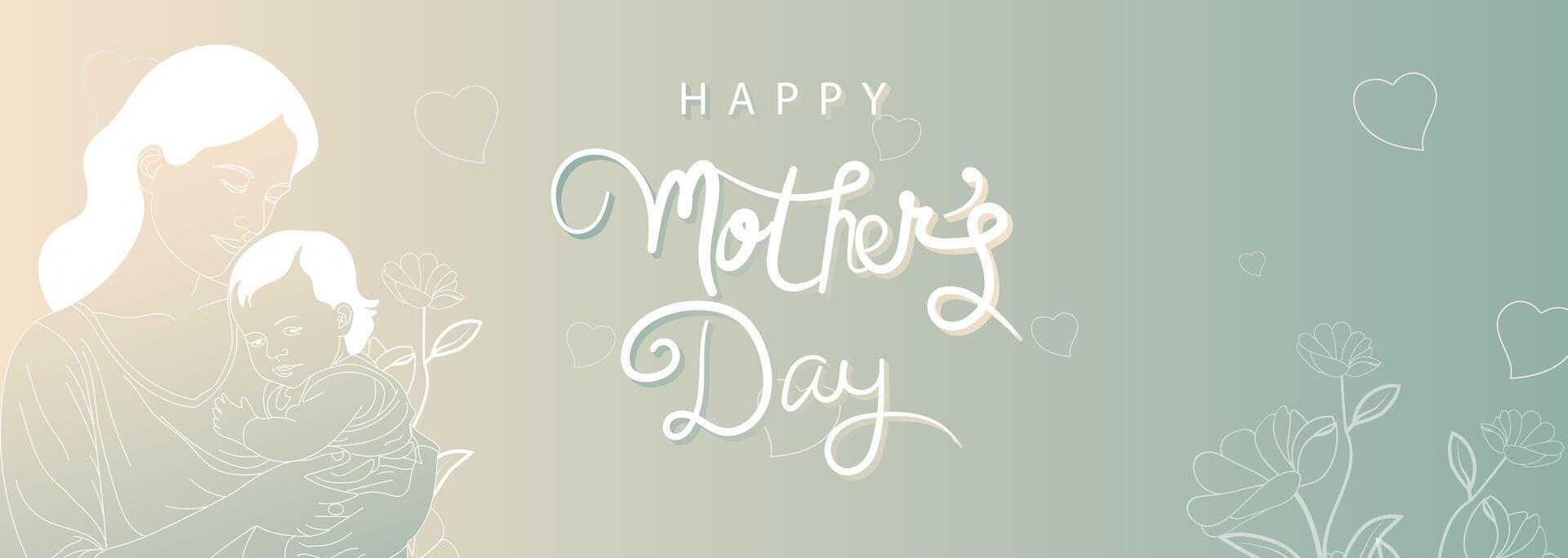 Happy Mother's Day banner Illustration with Floral Elements and Heartwarming Design vector