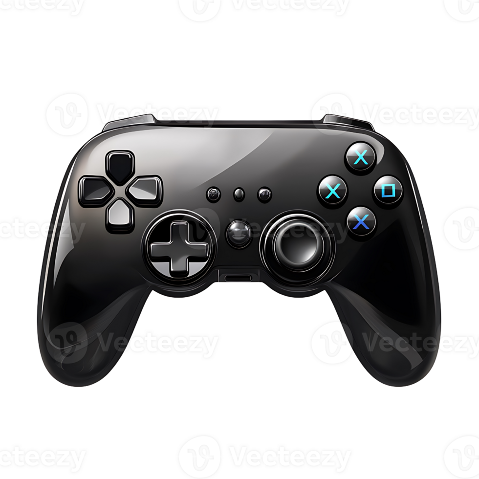 A black game controller with buttons on it png