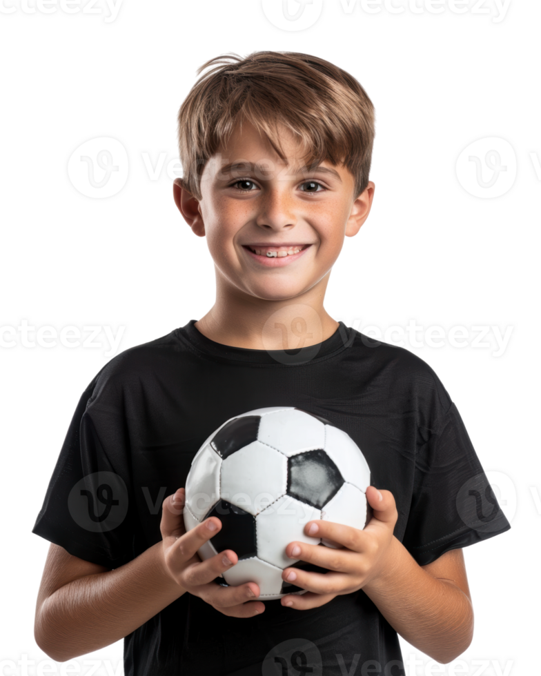 Cute child holding a ball Isolated on transparent background png