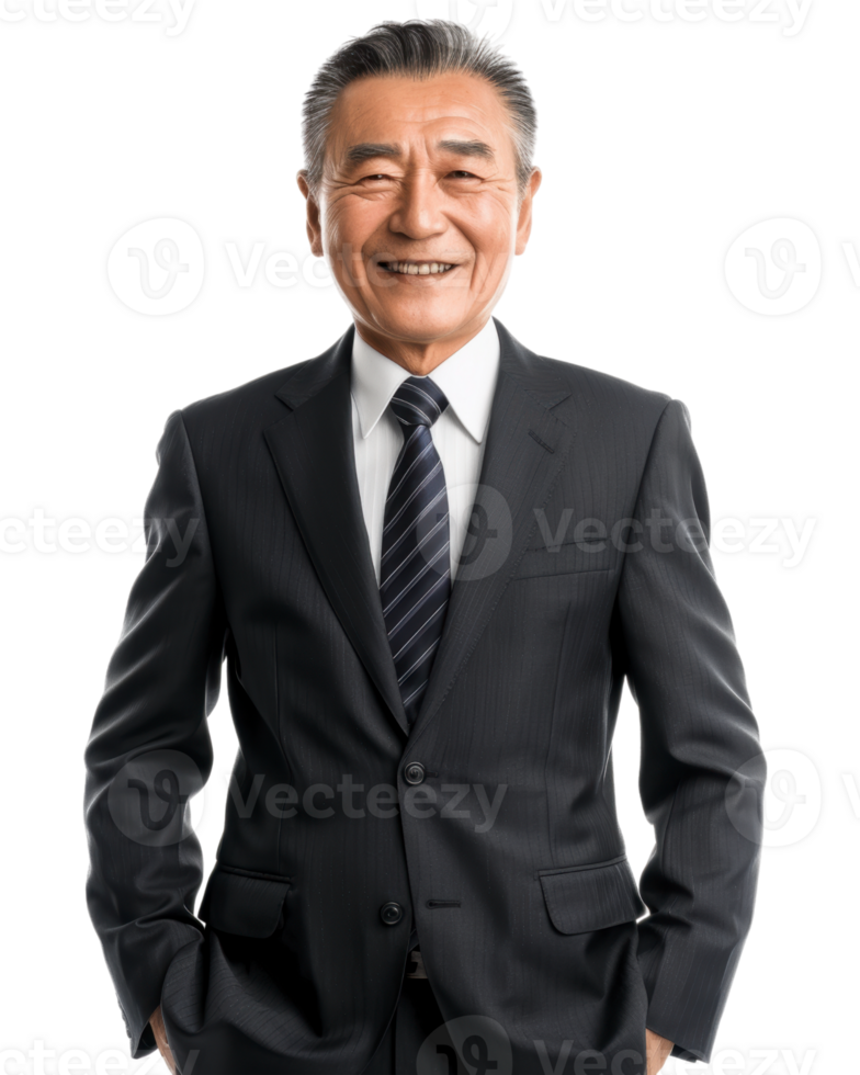 Business man in a suit smiling confidently Isolated on transparent background png
