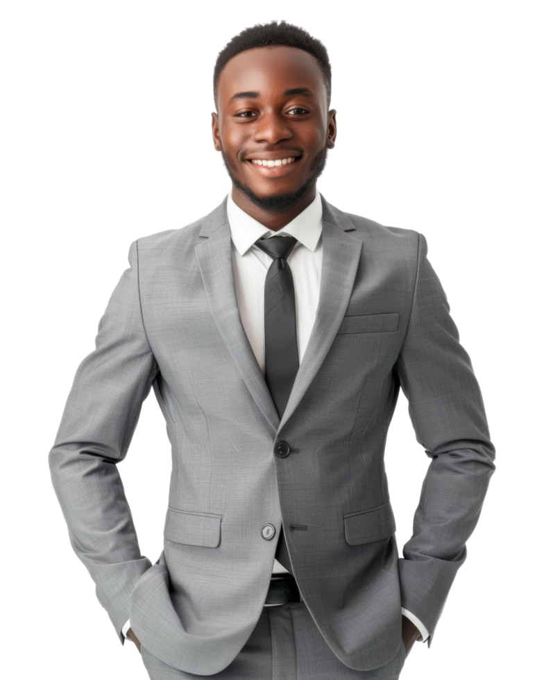 Young professional with a confident smile isolated on transparent background png
