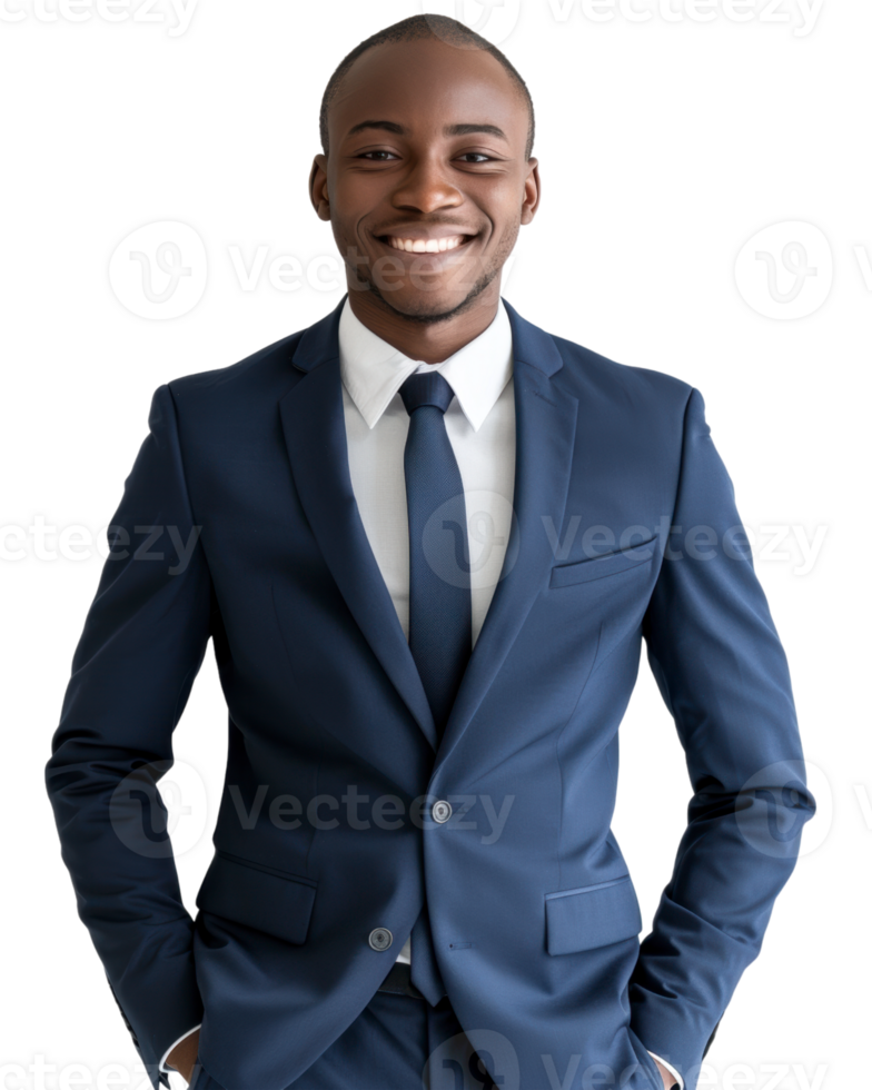 Professional man in a blue suit isolated on transparent background png