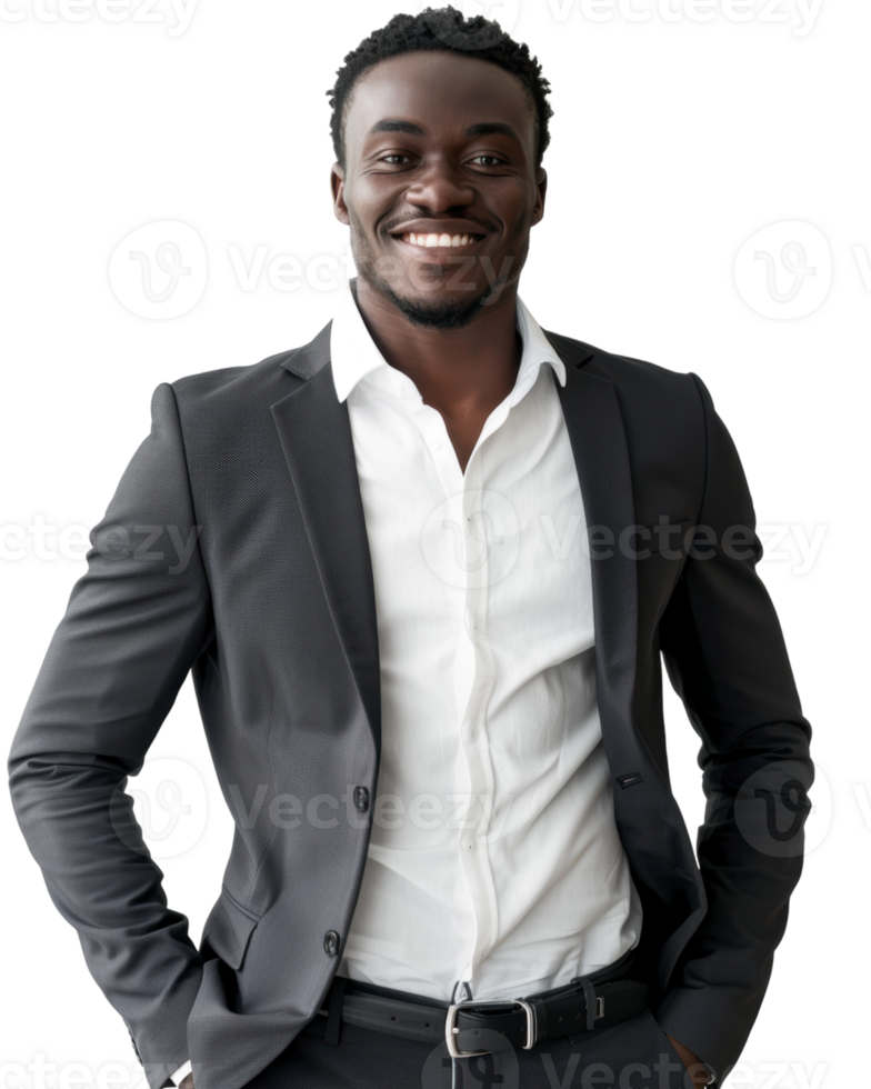 Confident businessman in a suit isolated on transparent background png
