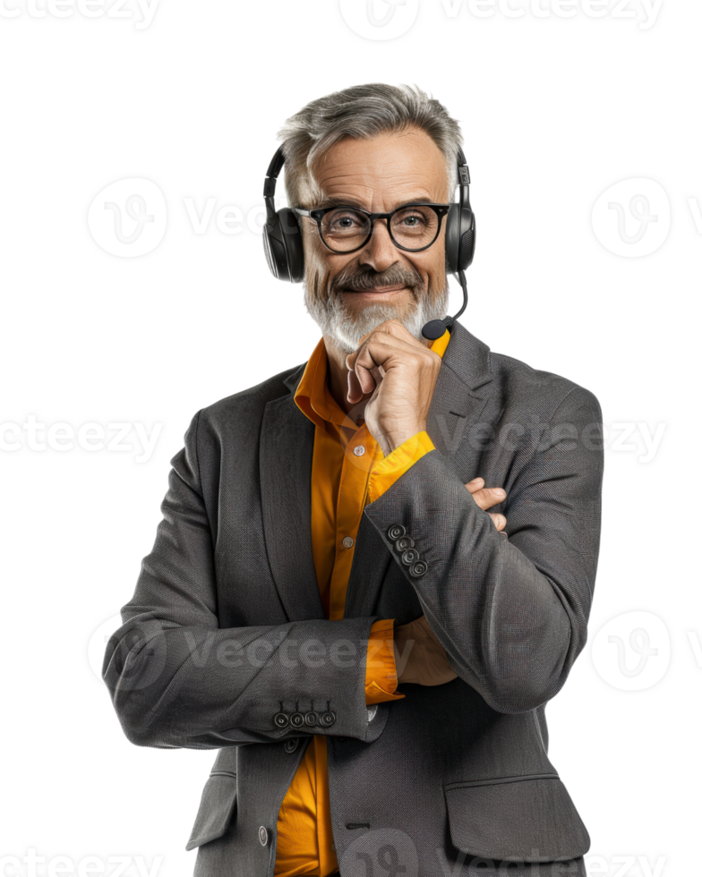customer support executive man in uniform Isolated on Transparent Background png