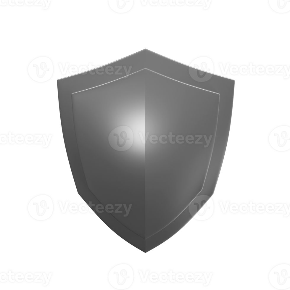 Stylized 3D Shield Icon for Defense and Security png