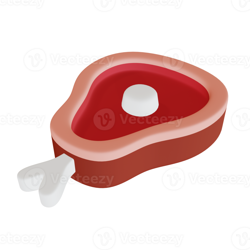3D Meat Rendering Fresh and Detailed for Food Illustration png