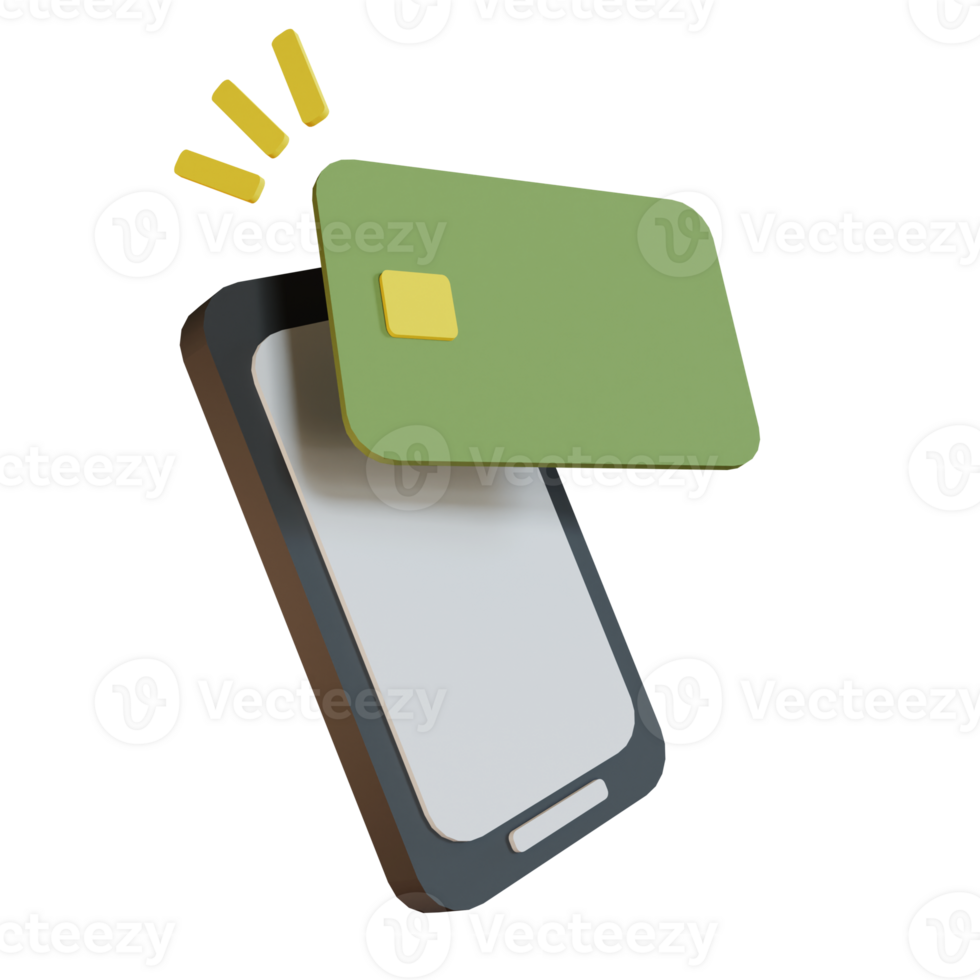 Realistic 3D Mobile Device Highlighting NFC Functionality png