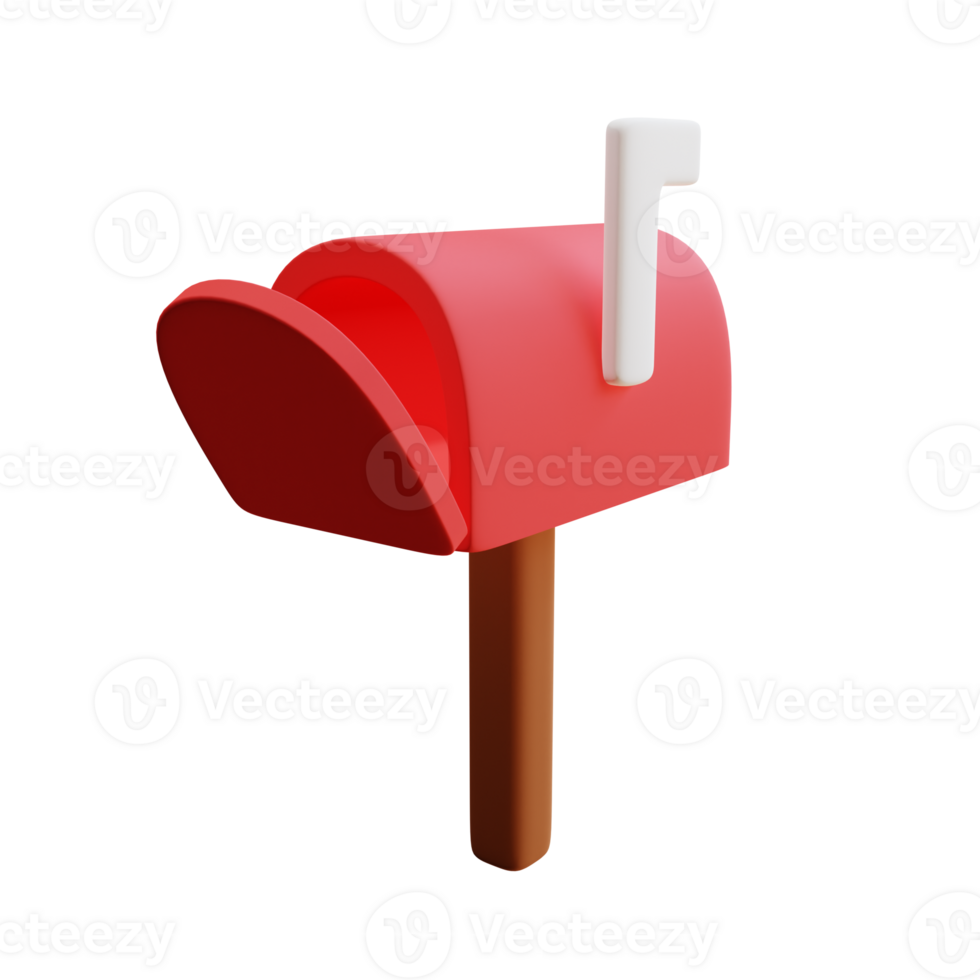 Sleek 3D Mail Box Icon for Digital and Physical Use png