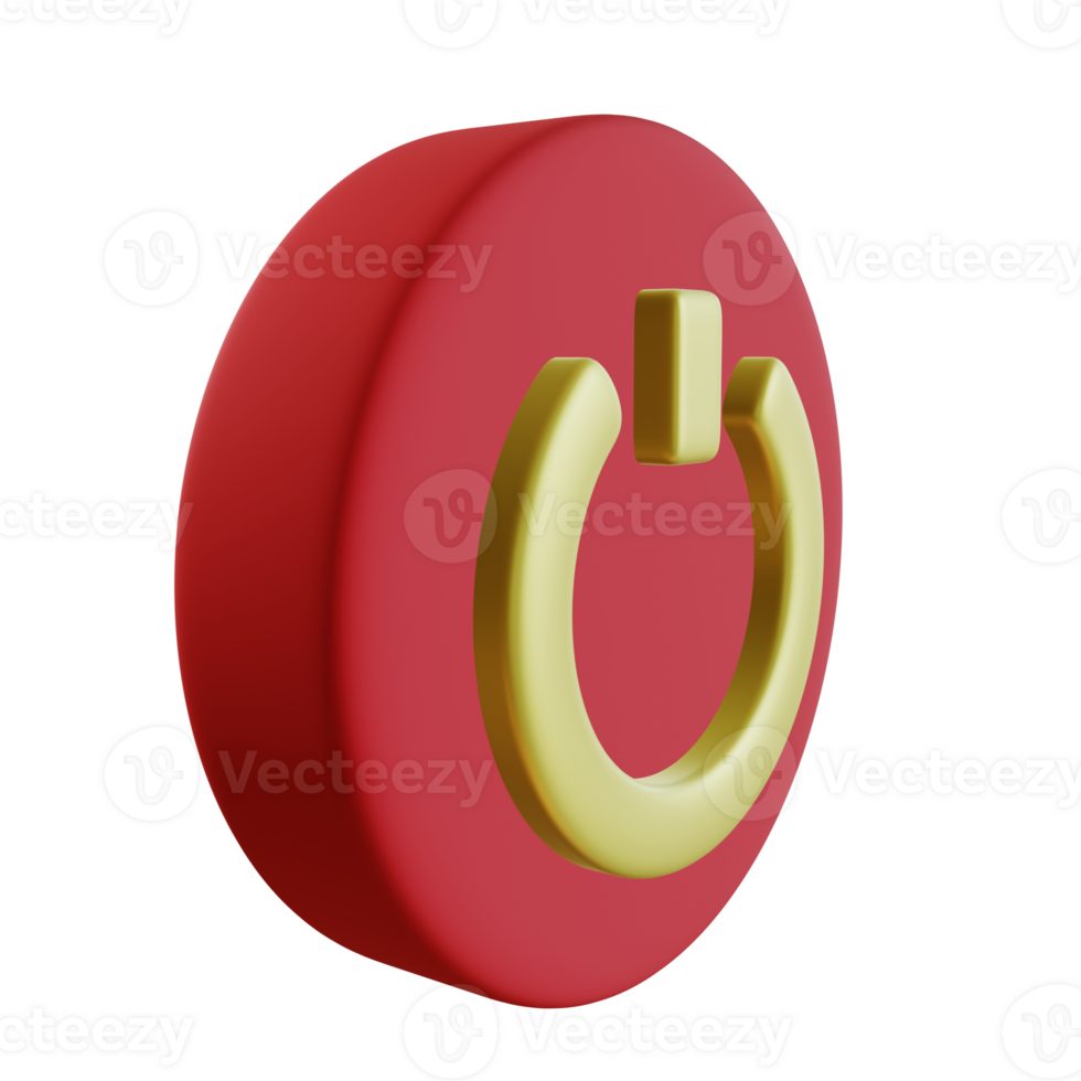 3D Power Button Design Bold and Clickable png