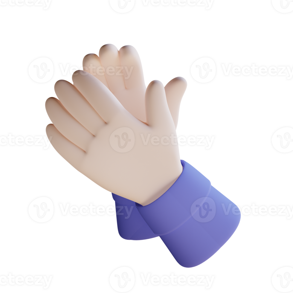 Realistic 3D Man Clapping Hand Gesture png