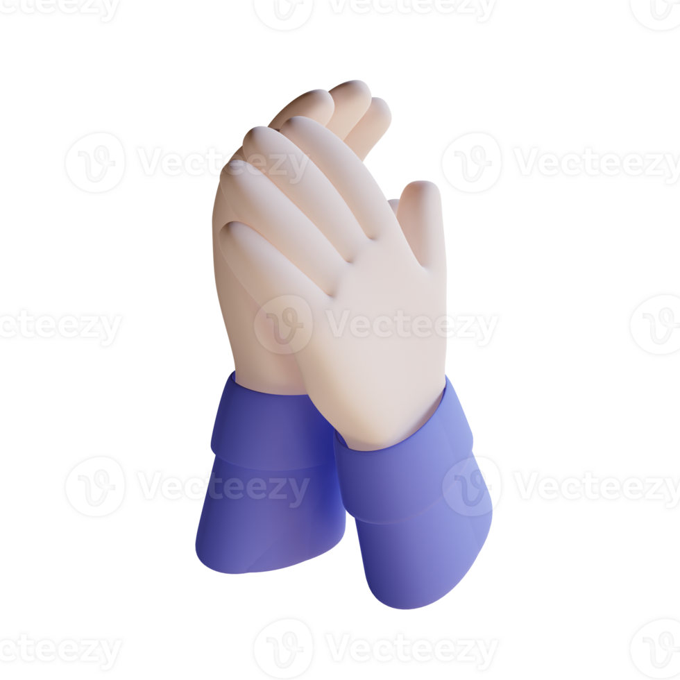 Stylish 3D Clapping Pose by a Man png