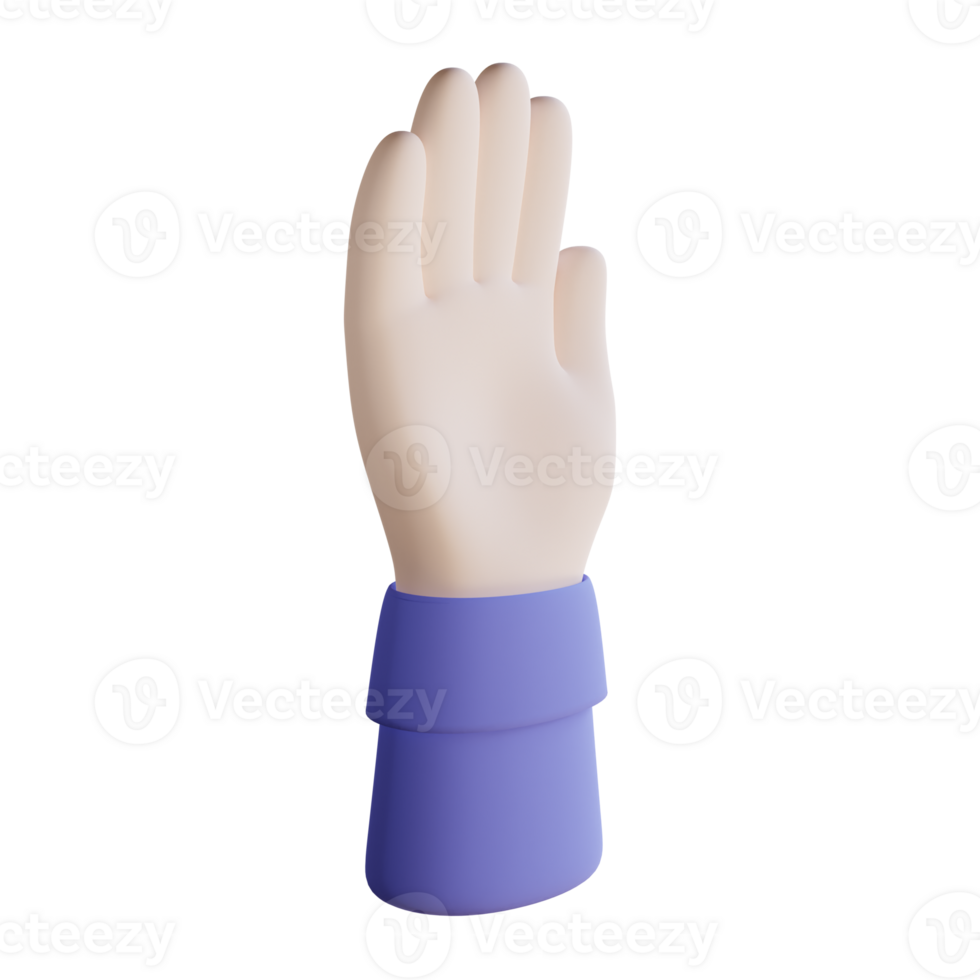 Stylish 3D Man in Stop Pose png