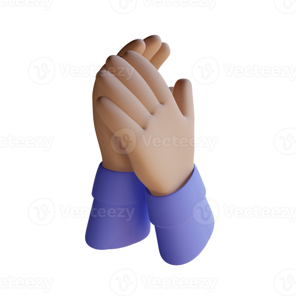 Dynamic 3D Hand Gesture of a Man Applauding png