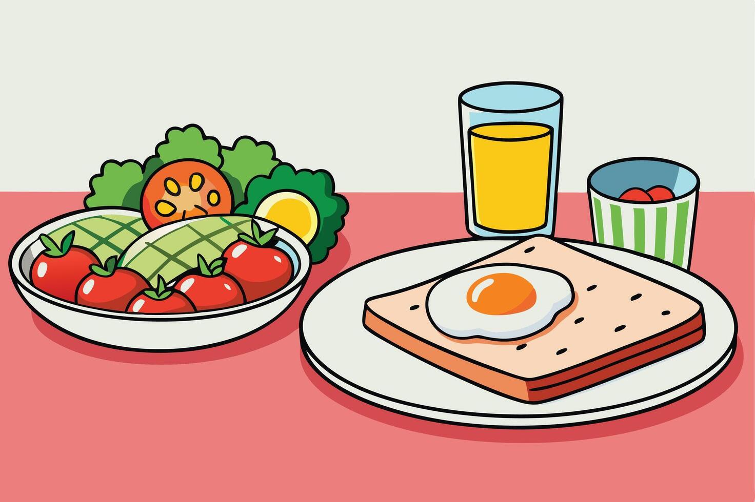 breakfast on a plate vector