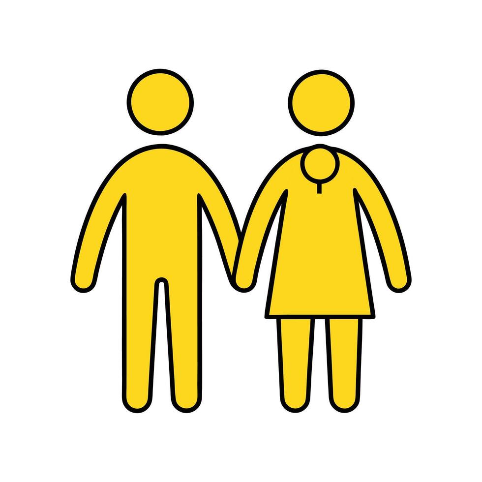 Couple Holding Hands Outline vector