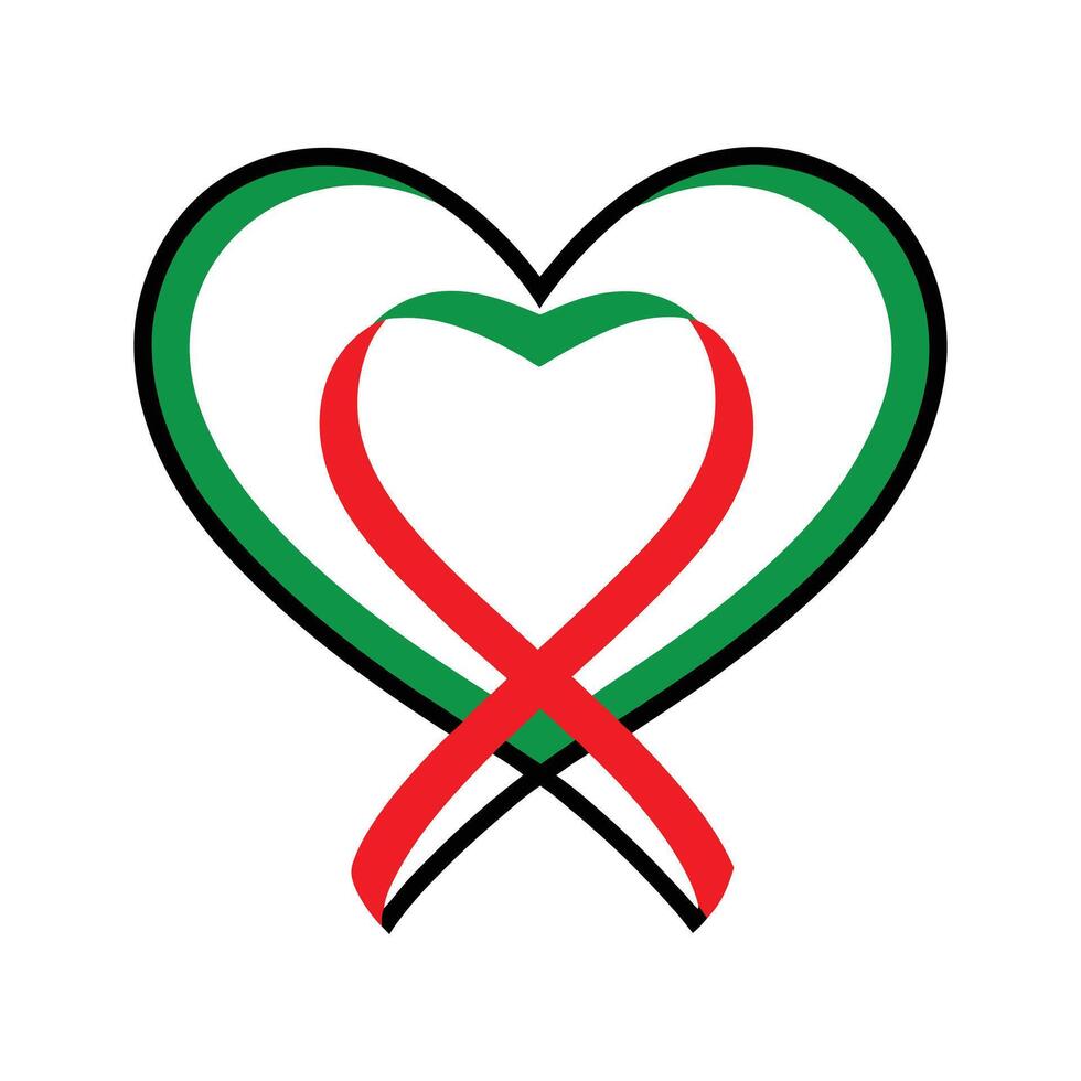 Ribbon Tied into Heart Shape Outline vector