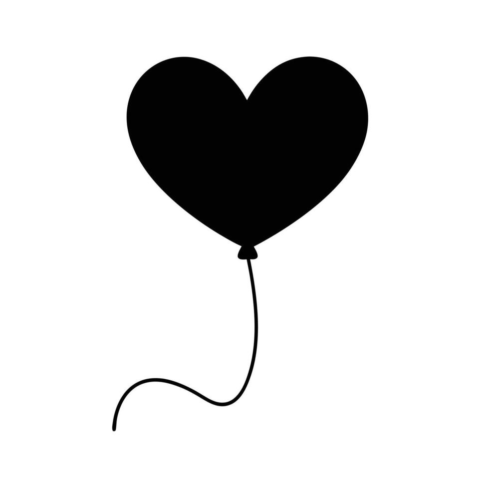 Heart Shaped Balloon Outline vector
