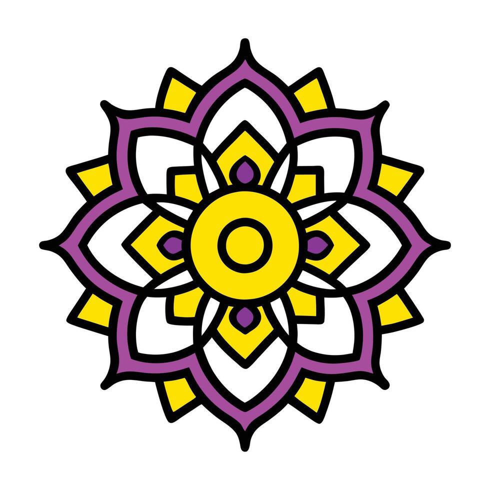 Handmade Mandala Outline Techniques vector