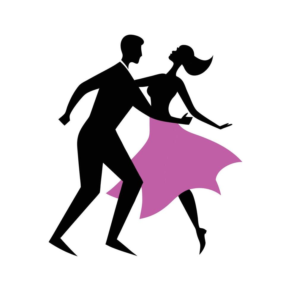 Dancing Couple Outline Silhouette vector