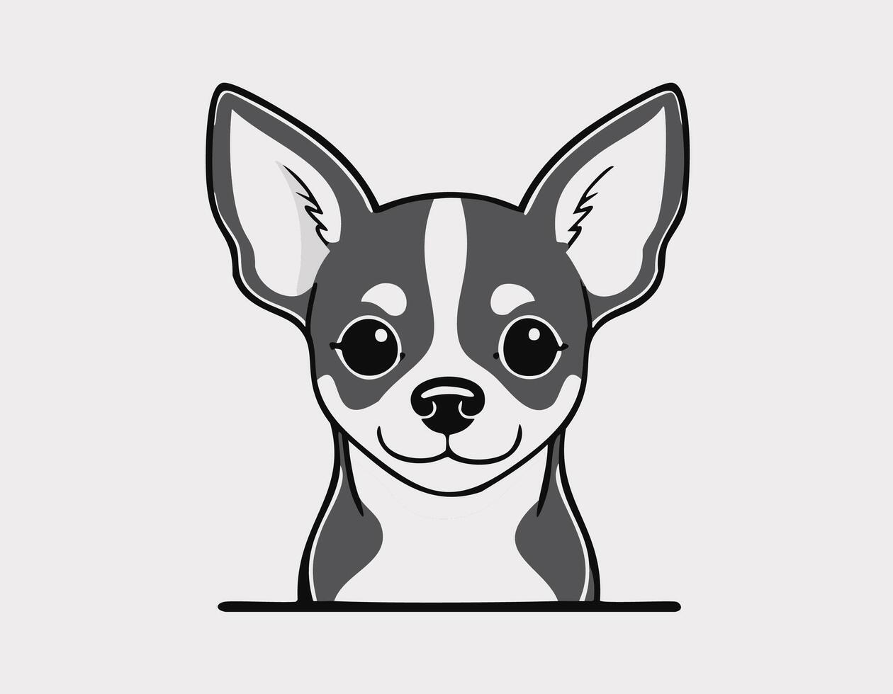 a chihuahua dog is shown in a cartoon style vector