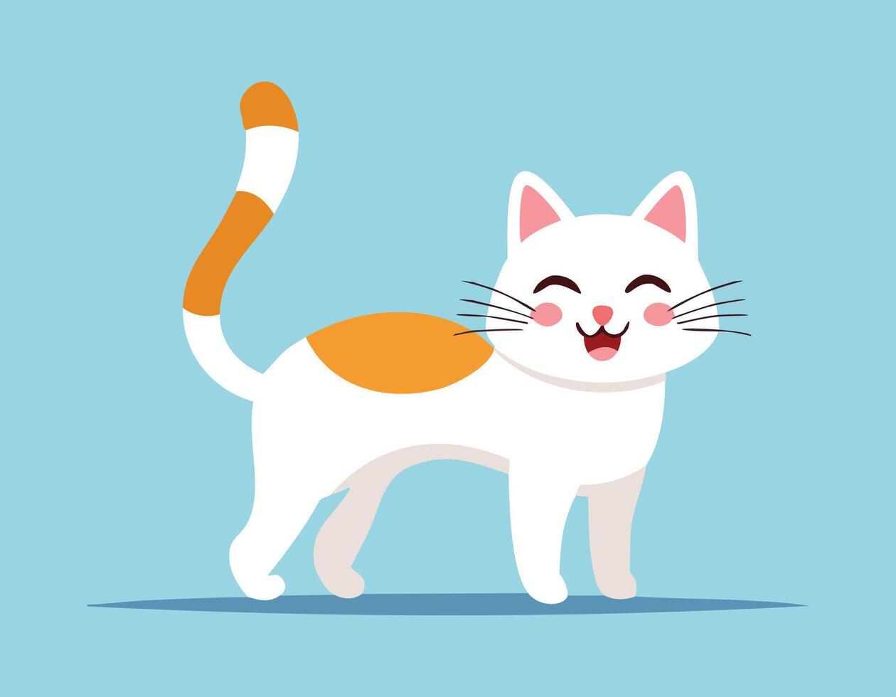 a cartoon cat with a happy expression vector