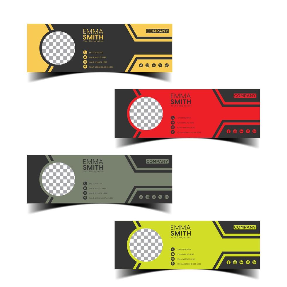 Modern and minimalist email signature or email footer template vector