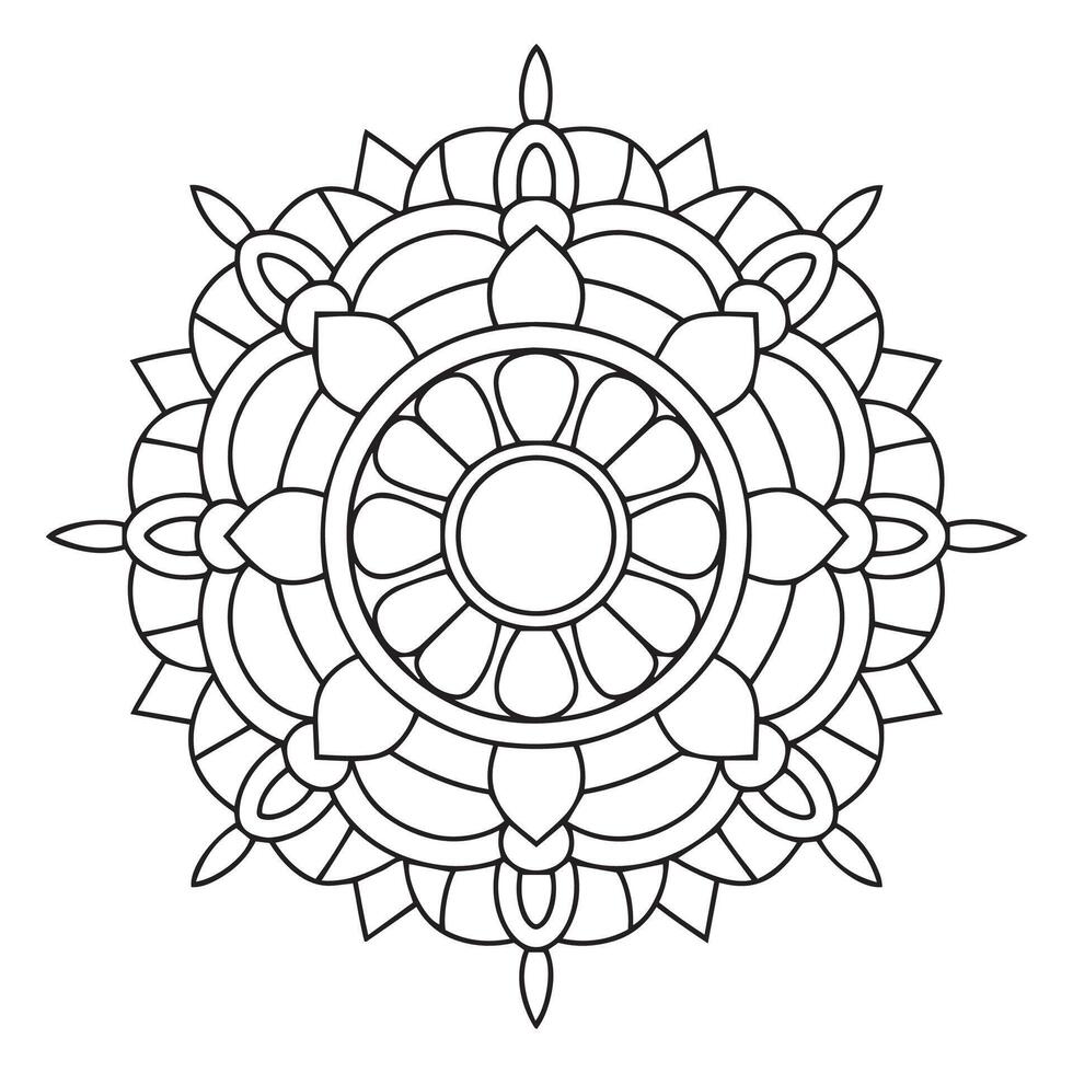 A coloring page with a circular design vector