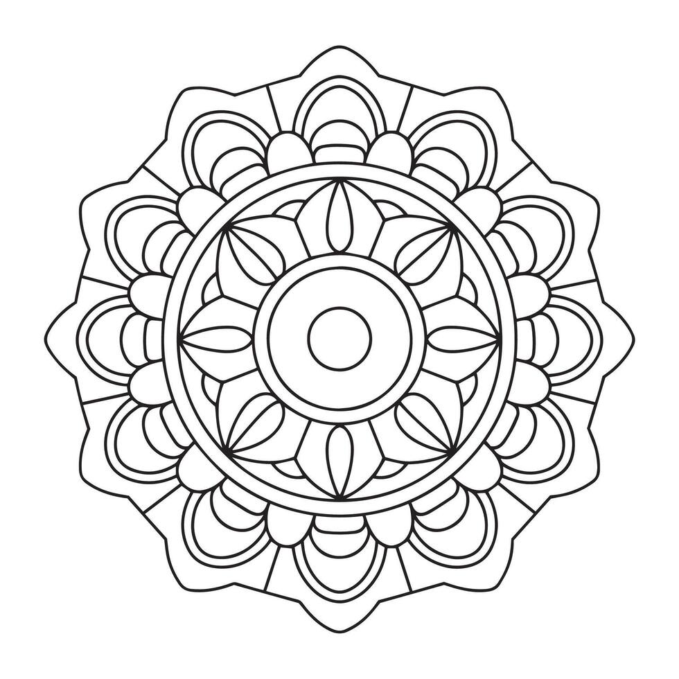 A coloring page with a flower design vector